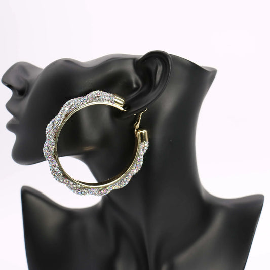 Iridescent Twisted Hoop Earrings