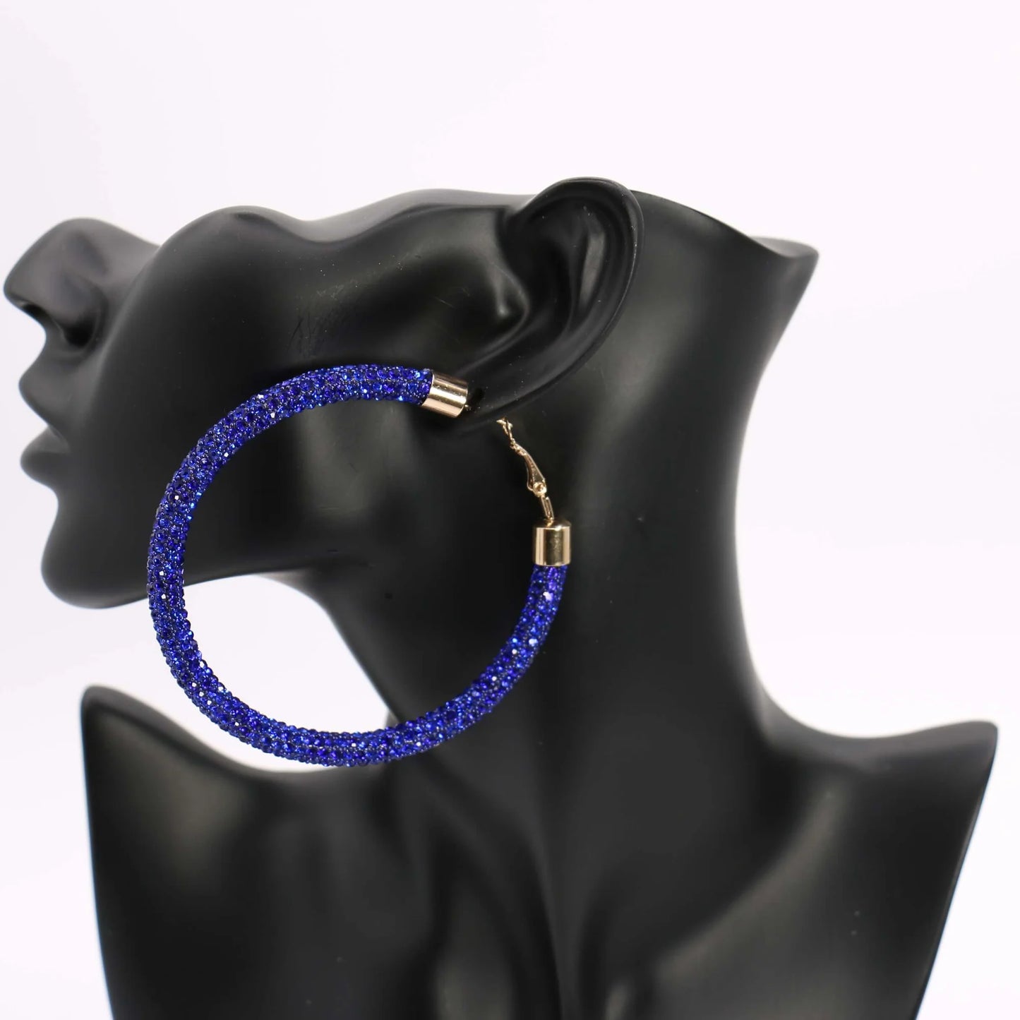 Bling hoops - royal blue