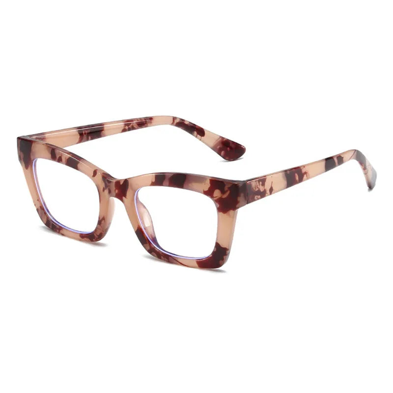 Glasses: Brown and Cream Marble